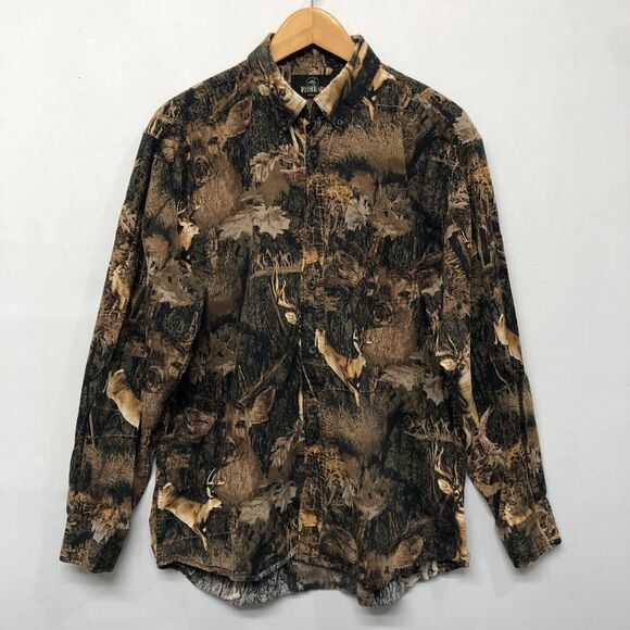 Red Head Men Long Sleeve Camo Camouflage Button Shirt Top Size Large B324 -5 - Picture 9 of 14